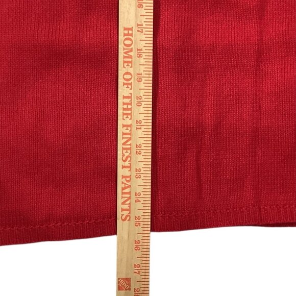 Vintage Red knit Christmas Embellished Holiday Sweater Vest Cardigan Size 2X - Picture 3 of 5